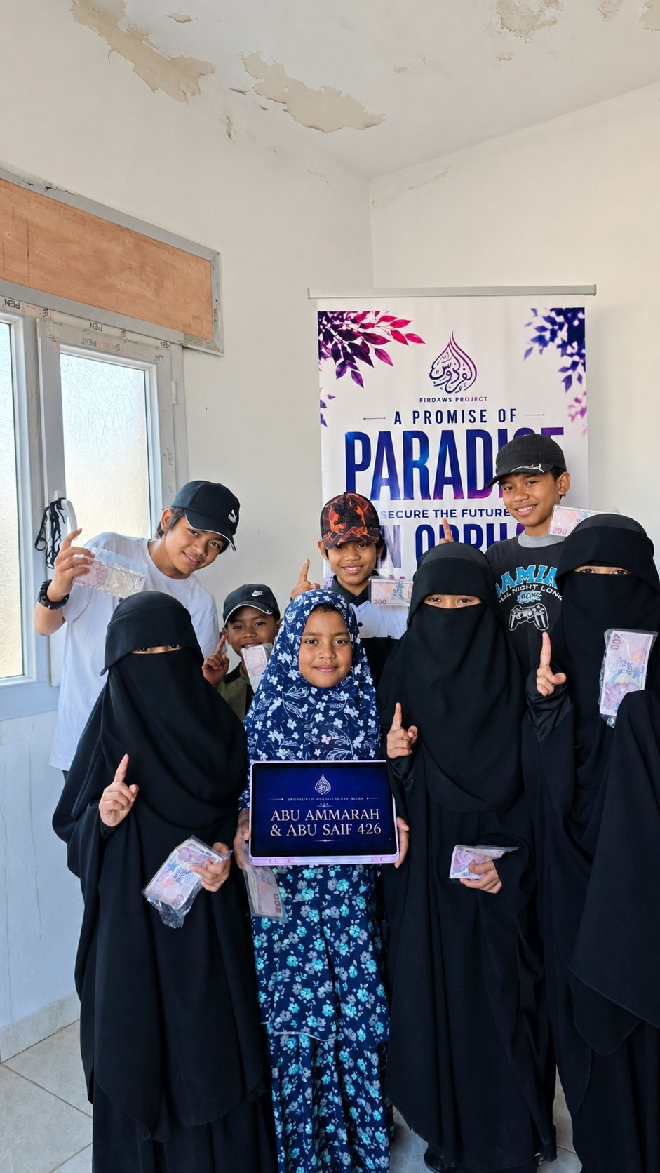 Children receiving sponsorship support in Sham